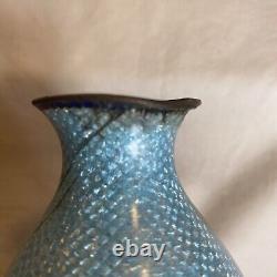 10 Inch Japanese Cloisonné Enamel Vase Antique Flowers Signed Xmas Gift