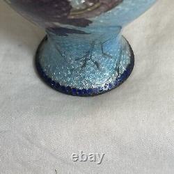 10 Inch Japanese Cloisonné Enamel Vase Antique Flowers Signed Xmas Gift