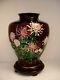 12 1/4 H Marked Ando Japanese Ginbari Cloisonne Vase & Lamp W / Wood Stand