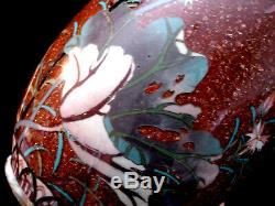 12 1/4 Matching Pair Japanese Meiji Period Sparkle Cloisonne Vase
