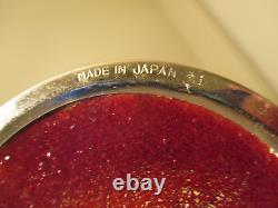 12 BIG! Vtg japanese cloisonne pigeon ox blood red enamel ando rose flower vase