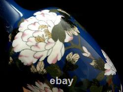 12 Japanese Meiji Period Cloisonne Matching Pair Hexagon Vase
