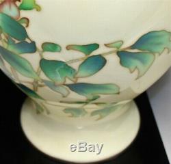 1920s Ando Jubei Huge 16 Japanese Cloisonne Flowers & Bumble Bee Baluster Vase