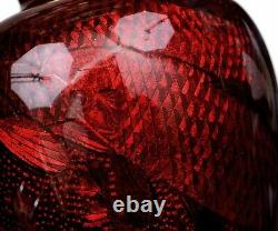 1930's Japanese Ando Cloisonne Enamel Shippo Pigeon Blood Vase Koi Fish Marked