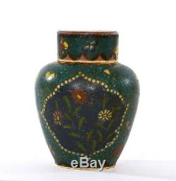 1930's Japanese Totai Cloisonne Enamel Satsuma Tea Caddy Jar Vase Kinkozan Sg
