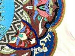 19th CENTURY JAPANESE MEIJI PERIOD CLOISONNE PLATE / CHARGER 31cm DIA