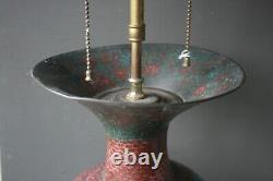 19th C. JAPANESE CLOISSONE VASE LAMP 20.5'