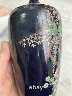 19th C Japanese Meiji Period cloisonné vase