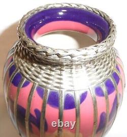 20th. Century Japanese Cloisonne Vase Silver Mesh Overlay or 20th. Cent. English