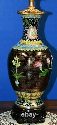 26 Cloisonne Vase Lamp- Porcelain Chinese/japanese Asian Oriental