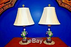 27 Pair Of Chinese Cloisonne Vase Lamps Asian-oriental-porcelain-japanese