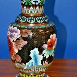 28 Chinese Vintage Cloisonne Vase Lamp-floral-asian-oriental-porcelain-japanese