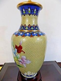 33 Chinese Vintage Cloisonne Vase Lamp Japanese Porcelain Enamel