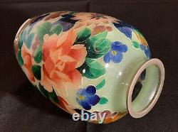 5 in Japanese Plique A Jour Vase with Original Box