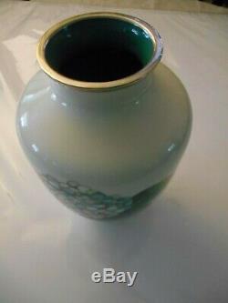 9 1/2 tall mid century silver wire Japanese Cloisonné vase
