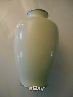 9 1/2 tall mid century silver wire Japanese Cloisonné vase