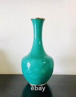 9.5 Inche Japanese Cloisonne Enamel Wireless Vase Signed Tamura