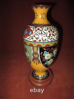 9.5 Japanese CLOISONNE Meiji era GOLDSTONE Vase c. 1880