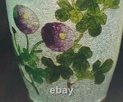 ANTIQUE Japanese Cloisonne Ginbari FLOWERS 3.25 Vase unsigned