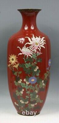 A Big Japanese Antique Wired Enamel Cloisonne Vase
