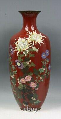 A Big Japanese Antique Wired Enamel Cloisonne Vase