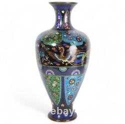 A Large Japanese Cloisonne Ginbari baluster vase. Meiji period