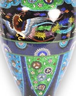 A Large Japanese Cloisonne Ginbari baluster vase. Meiji period