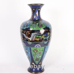 A Large Japanese Cloisonne Ginbari baluster vase. Meiji period