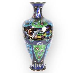 A Large Japanese Cloisonne Ginbari baluster vase. Meiji period