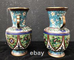 A Pair Of Chinese/Japanese Enamelled Vases