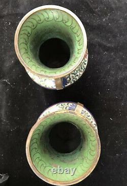 A Pair Of Chinese/Japanese Enamelled Vases