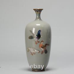 A Small Vase with Birds and cloisonné enamel Incense Meiji era (1868-1912)