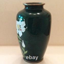 A Superb Antique Japanese Cloisonne Vase lily floral design