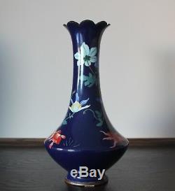 A big and very special shape marked Japanese cloisonne goldfish vase 598