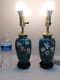 A Pair Of Japanese Cloisonné Vase Table Lamps, Floral Pattern