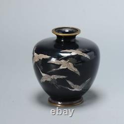 A unique cloisonné enamel Vase with flying cranes Meiji era (1868-1912) Marke