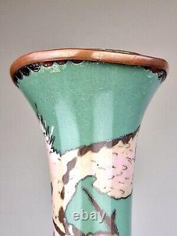 An Unusual Japanese Cloisonne Dragon Vase with a Celadon Ground