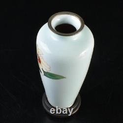 Ando Cloisonne Enamel Japanese Flower Vase Pot Orchid Lily Celadon 10x10xH23.5cm