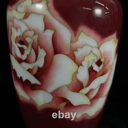 Ando Cloisonne vase flower pattern 9.8 inch traditional figurine Red Japanese