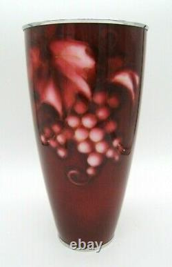 Ando Japanese Cloisonne Vase With Grapes & Vines