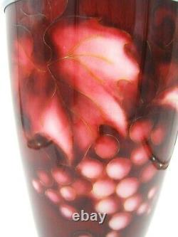 Ando Japanese Cloisonne Vase With Grapes & Vines