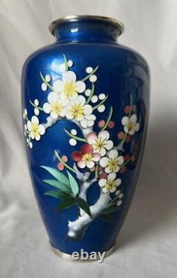 Ando Jubei Cloisonne Vase Japanese with Flowers 7 Nice