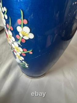 Ando Jubei Cloisonne Vase Japanese with Flowers 7 Nice