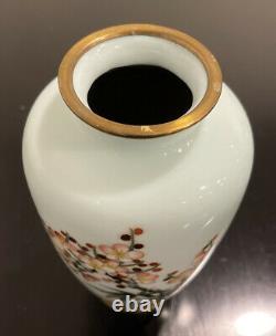 Ando Jubei Japanese Cloisonne Vase Flower Branch Signed 7