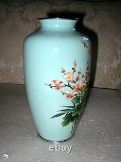 Ando Jubei Japanese Cloisonne Vase Signed 10