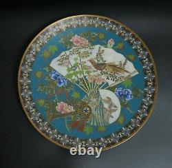 Antique 1900 Plate tray Bronze Cloisonne Charger Japanese Meiji vase Dish bowl