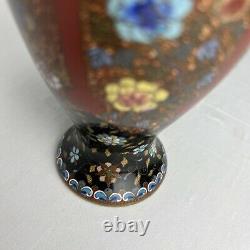 Antique 19th C Japanese Meiji Period Cloisonne Vase Floral Rare 6.5