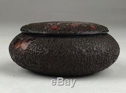 Antique 19th C Meiji Era Japanese Totai Shippo Tree Bark Cloisonne Jar