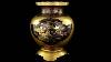 Antique 19thc Japanese Meiji Period Gold Lacquer Shibayama Vase C 1890