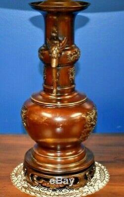 Antique 29 Pair Of Chinese Bronze Vase Lamps Asian-oriental-japanese-cloisonne